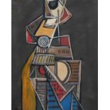 African School (Contemporary) Abstract nude Initialled, oil on board, together with another by the