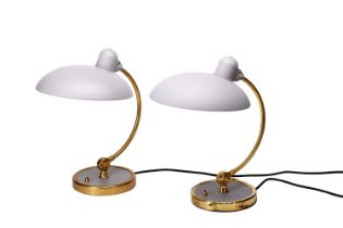 Fritz Hansen: Two Kaiser Idell 6631-T Luxus Table Lamps, designed by Christian Dell, grey lacquer