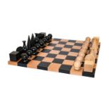 Naef Chess Set, Bauhaus Model, designed by Josef Hartwig (boxed) I C Design Man Ray Chess Set,