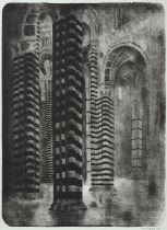 John Copley RBA (1875-1950) "Interior of Siena Cathedral" Signed, lithograph, 57cm by 40.5cm