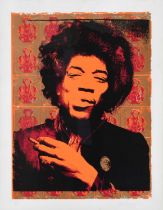 Gered Mankowitz FRPS (b.1946) "Jimi Hendrix, Purple Haze" Signed and numbered 157/500, silkscreen,