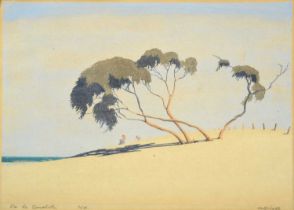 Archibald Bertram Webb (1887–1944) Australian "On the Sandhills" Signed, inscribed and numbered 31/