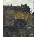 Deryck Stephen Crowther (1922–2007) Figure before houses Signed and dated 1964, oil on canvas, 57.