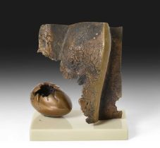 George Pickard (1929-1993) Egg Initialled and dated (19)92, together with a further bronze by the