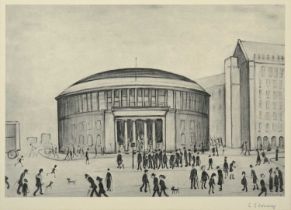 After Laurence Stephen Lowry RBA, RA (1887-1976) "The Reference Library" Signed, with the blindstamp