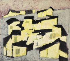 Muhsin Kut (b.1938) Turkish Gecekondu (Shanty-Town) Signed and dated 1968, oil on canvas, 59.5cm