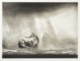 Norman Ackroyd CBE, RA (b.1938) "St Kilda - Stac Lee and Stac an Armin" Signed and dated 1990,