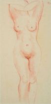 Christopher Wood (1901-1930) Nude (circa 1921) Coloured chalk, 40cm by 20cm Provenance: Ex