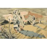 Paul Nash (1889-1946) "Landscape of the Megaliths" (1937) Lithograph, 49cm by 75cm The signature