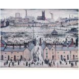 After Laurence Stephen Lowry RBA, RA (1887-1976) "Britain at Play" Signed, with the blindstamp for