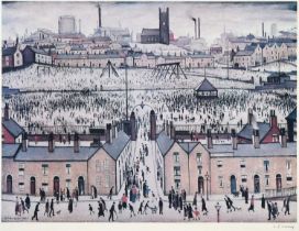 After Laurence Stephen Lowry RBA, RA (1887-1976) "Britain at Play" Signed, with the blindstamp for