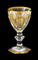 A Set of Six Baccarat Harcourt Empire Pattern Sherry Glasses, en suite 11cm high This lot has been