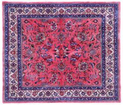 Saroukh Carpet of Unusual Size West Iran, circa 1970 The salmon pink field decorated with boughs and