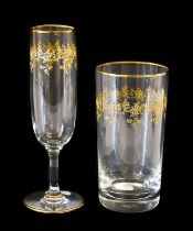 A Set of Five Baccarat Recamier Pattern Sherry Flutes and Six Tumblers, en suite 18.5cm and 14cm