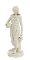 A Parian Figure of an Arab Girl, circa 1870, wearing traditional dress carrying a ewer and a