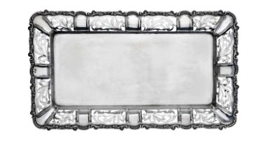 An Austrian Silver Tray, Maker's Mark Indistinct, Vienna, 1938-2001, shaped oblong and with rocaille