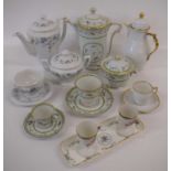A Limoges Artois Pattern Forty Three Piece Floral Decorated Tea and Coffee Service A Rosenthal White