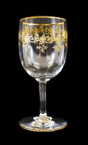 A Set of Six Baccarat Recamier Pattern White Wine Glasses, en suite 14cm high This lot has been