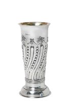 A Victorian Silver Vase, by Daniel and John Wellby, London, 1894, tapering cylindrical and on