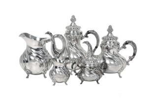 A Five-Piece German Silver Tea and Coffee-Service, by Wolter Otto, Schwäbisch Gmünd, 20th Century,