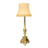 An Imposing Late 19th Century Gilt Metal Roccoco-Style Standard Lamp, the baluster shaped support