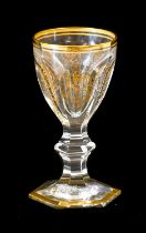 A Set of Twelve Baccarat Harcourt Empire Pattern Liqueur Glasses, en suite 9.5cm high This lot has