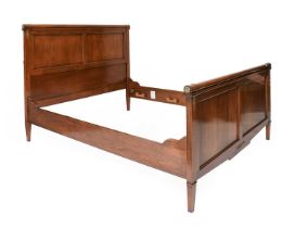 And So To Bed, A Reproduction Cherrywood, Ebonised and Gilt Metal-Mounted Panelled Bed Frame,