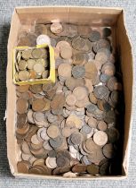 A ob Lot of Mixed Pre-Decimal British Copper Coins, pennies, halfpennies and farthings 19th and 20th