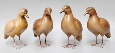 ~ Four Modern Lacquered Bird Models (one tray) The birds are composed of a form of lacquered