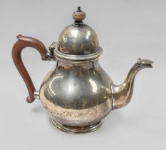 A George V Silver Teapot, by Adie Brothers, Birmingham, 1925, in the George I style, inverted pear-