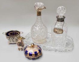 A Collection of Assorted Silver and Other Items, including a baluster cream-jug, London, 1751; a