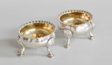 A Pair of George II Scottish Silver Salt-Cellars, by Dougal Ged, Edinburgh, 1756, Assay Master