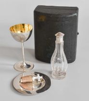 A Three-Piece Victorian Silver or Silver-Mounted Travelling Communion-Set, by Thomas and William