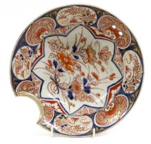 An Imari Porcelain Barber’s Bowl, Edo period, typically painted with insects amongst foliage