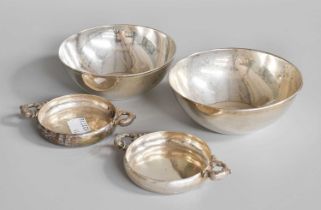 A Pair of South American Silver Finger-Bowls and a Pair of Dishes, Each Stamped 'Plata Fina', 20th