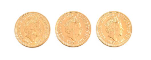 3x Elizabeth II, Sovereigns 2016; all Brilliant Uncirculated