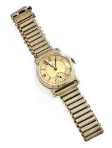 A Stainless Steel Omega Wristwatch, 1930's Case with surface scratches, later bracelet, plexi