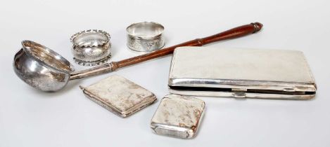 A Collection of Assorted Silver, including a George III silver toddy-ladle, with turned wood handle;