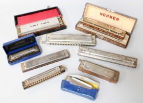 A Collection of Harmonica, mainly Hohner (one tray)