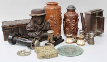 Metalwares, Wooden Items and Collectables, including a Huntley & Palmers biscuit tin formed as a