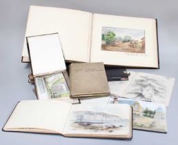 A Small Group of Sketchbooks and Notebooks, including watercolours, pencil sketches, notes etc. (10)