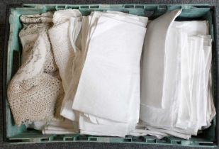 Assorted Lace and Linen, including table linens, etc (one box)