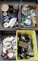 Assorted European Ceramics and Glass, including majolica, Quimper, Denby, New Hall porcelain, copper