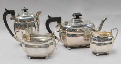 A Four-Piece Silver Tea Service, The Sugar-Bowl, Birmingham, 1927, The Other Pieces Chester, 1929,