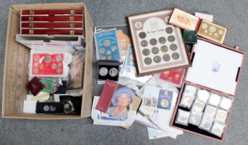 A Mixed Lot of Commemorative Coin Sets and Crowns; to include, 5x complete Windsor Mint base metal