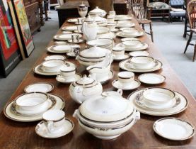A Wedgwood Porcelain Tea, Dinner and Coffee Service, Cornucopia Pattern, comprising four tureens, 12