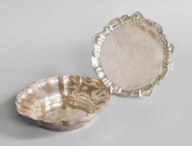 A Victorian Silver Waiter and an Elizabeth II Silver Bowl, The First London, 1893, The Second by