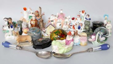 A Collection of Ceramics, Glass, and Collectables, including a pair of 18th century Derby figures of