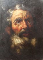 German School (19th Century) Head study of a bearded gentleman Indistictly inscribed and dated
