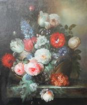 Manner of Jean Baptiste Monnoyer (1636-1699) French Still life of mixed blooms Oil on canvas, 74cm